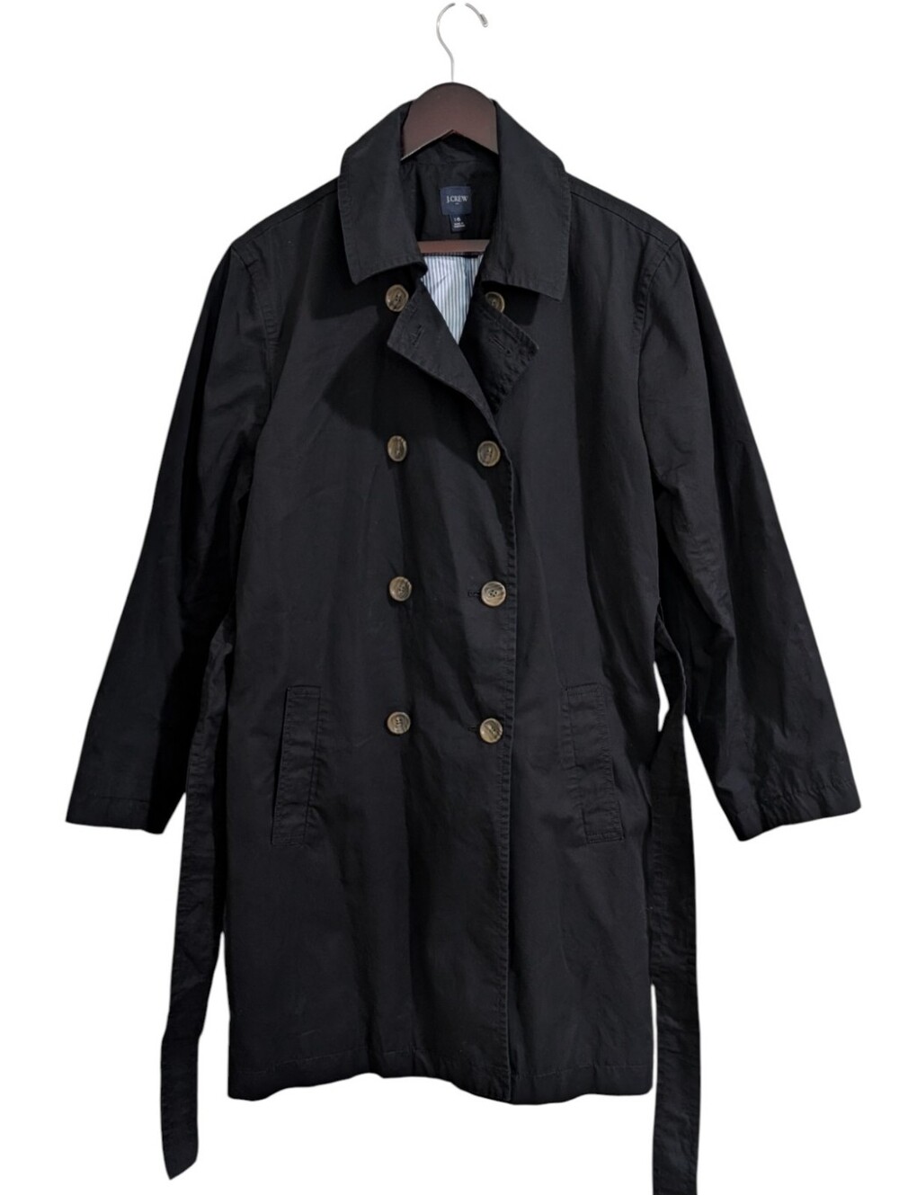 J.Crew Factory Women's Classic Double-Breasted Cotton Trench Coat Size 16 - Picture 3 of 9